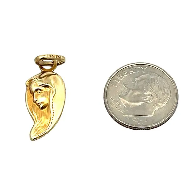 Virgin Mary 14 Karat Yellow Gold Image 2 Miner's Den Jewelers Royal Oak, MI