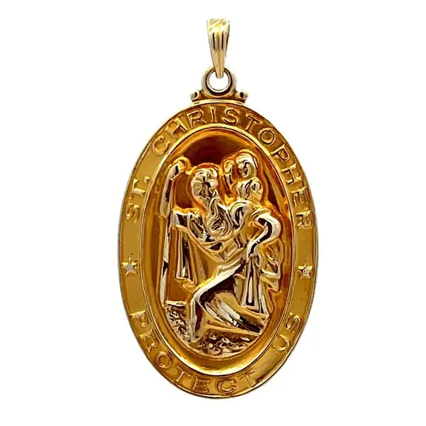 St. Christopher 14K Gold Estate Charm Miner's Den Jewelers Royal Oak, MI