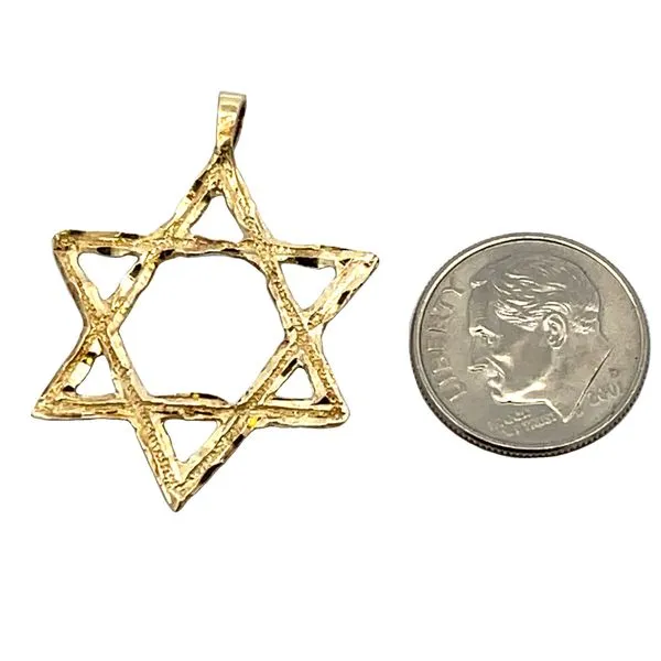 Star of David 14K Gold Estate Pendant Image 3 Miner's Den Jewelers Royal Oak, MI