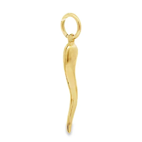 Italian Horn 14K Gold Estate Charm Image 2 Miner's Den Jewelers Royal Oak, MI