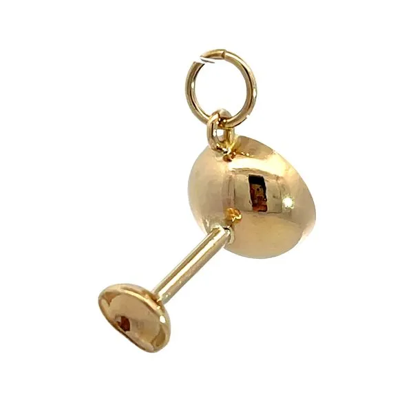14K Gold Wine Glass Charm