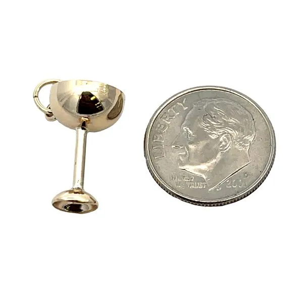 14K Gold Wine Glass Charm