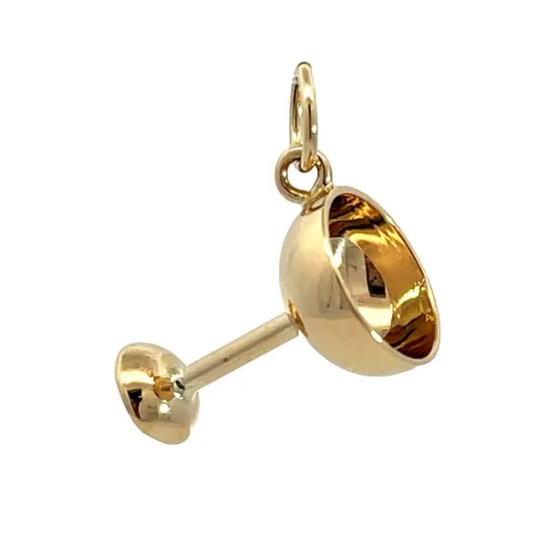 14K Gold Wine Glass Charm
