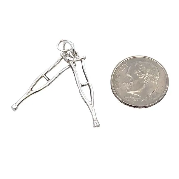 Crutches Charm Image 3 Miner's Den Jewelers Royal Oak, MI