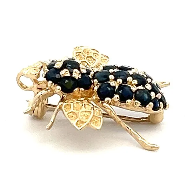 Sapphire Bumble Bee Estate Pin Miner's Den Jewelers Royal Oak, MI