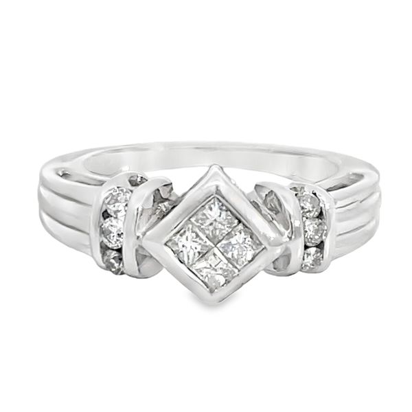 Princess Cut and Round Cut Two-Tone Ring Miner's Den Jewelers Royal Oak, MI