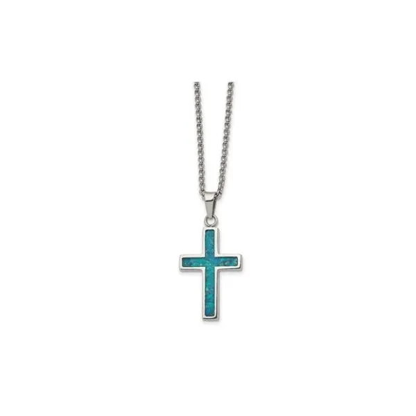 Opal Cross Necklace Miner's Den Jewelers Royal Oak, MI