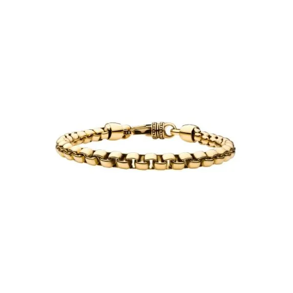 Gold Plated Stainless Steel Box Link Bracelet - 8.5