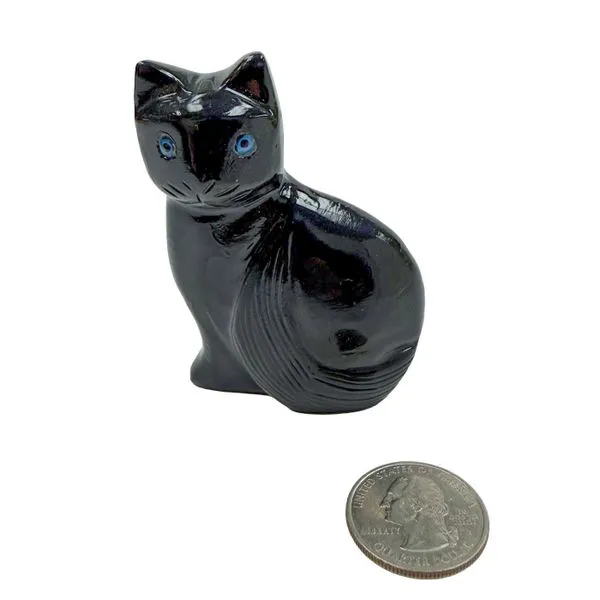 Carved Onyx Cat Specimen Image 2 Miner's Den Jewelers Royal Oak, MI