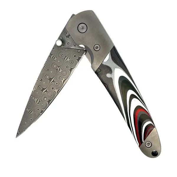 Fordite Damacus 4\ Titanium Body Liner Lock Knife