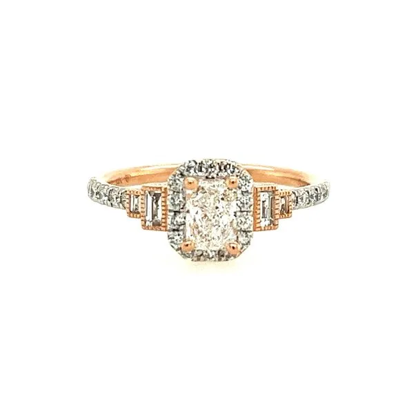 14K Rose Gold Emerald Cut Lakeshore Diamond Engagement Ring Miner's North Jewelers Traverse City, MI