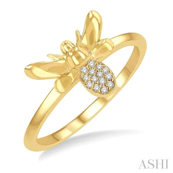 Bee Round Ring in 10K Yellow Gold Miner's North Jewelers Traverse City, MI