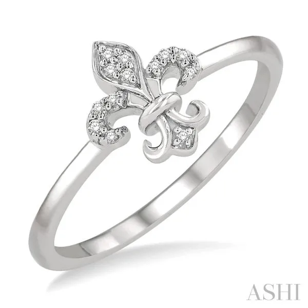 Fleur Round Ring in 10K White Gold Miner's North Jewelers Traverse City, MI
