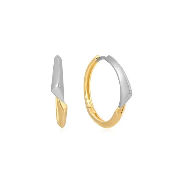 Medium Hoop Cut Earrings in STERLING SILVER AND GOLD PLATED Miner's North Jewelers Traverse City, MI