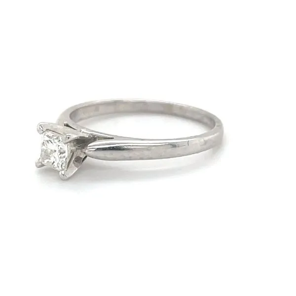14K White Gold Estate Diamond Solitaire Engagement Ring Image 2 Minor Jewelry Inc. Nashville, TN