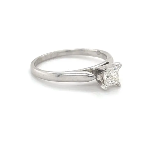 14K White Gold Estate Diamond Solitaire Engagement Ring Image 3 Minor Jewelry Inc. Nashville, TN