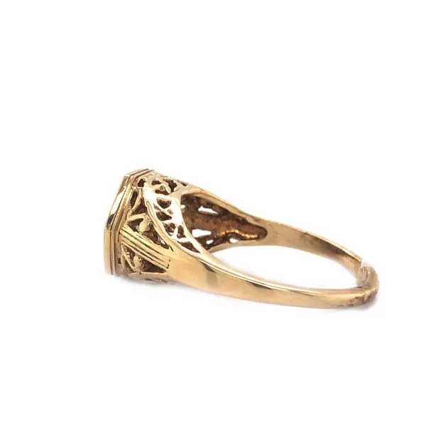 14K Yellow Gold Estate Filigree Diamond Solitaire Engagement Ring Image 3 Minor Jewelry Inc. Nashville, TN