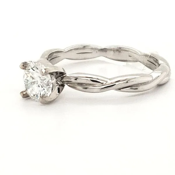 14K White Gold Twisted Shank Diamond Solitaire Engagement Ring Image 2 Minor Jewelry Inc. Nashville, TN