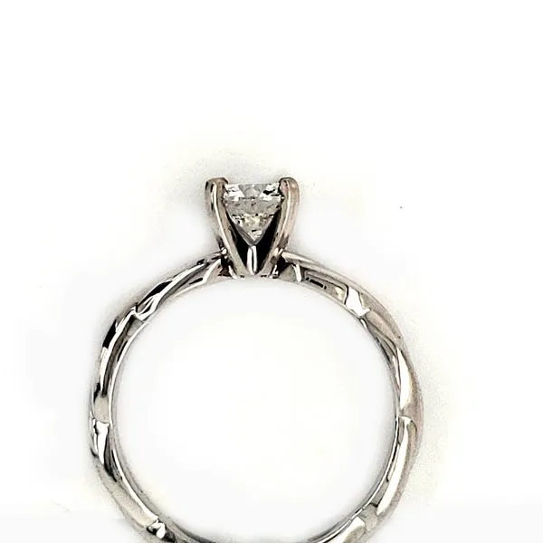 14K White Gold Twisted Shank Diamond Solitaire Engagement Ring Image 4 Minor Jewelry Inc. Nashville, TN