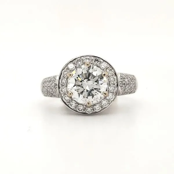 18K White Gold Diamond Halo Engagement Ring Minor Jewelry Inc. Nashville, TN