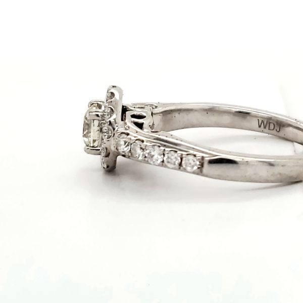 14K White Gold Diamond Halo Engagement Ring Image 2 Minor Jewelry Inc. Nashville, TN