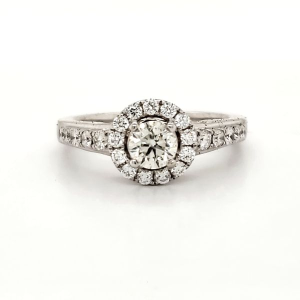 14K White Gold Diamond Halo Engagement Ring Minor Jewelry Inc. Nashville, TN