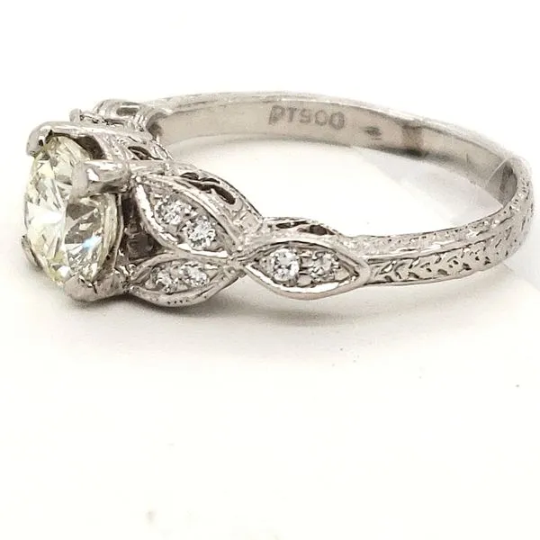 Platinum Estate Diamond Engagement Ring Image 2 Minor Jewelry Inc. Nashville, TN