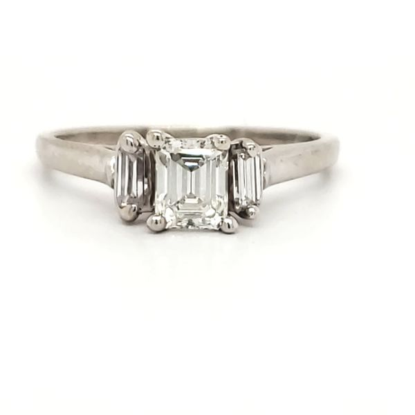 14K White Gold Estate Three Diamond Engagement Ring Minor Jewelry Inc. Nashville, TN