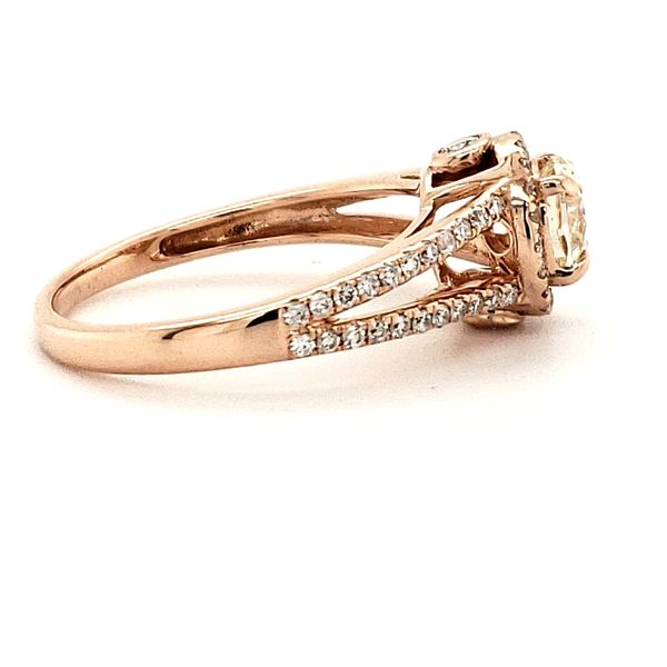 14K Rose Gold Diamond Halo Engagement Ring Image 2 Minor Jewelry Inc. Nashville, TN