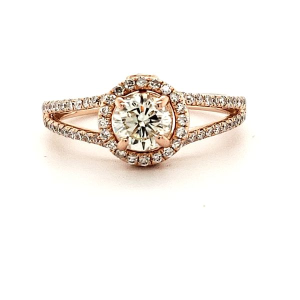14K Rose Gold Diamond Halo Engagement Ring Minor Jewelry Inc. Nashville, TN