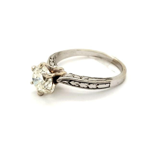 14K White Gold Estate Vintage Reproduction Diamond Solitaire Engagement Ring Image 2 Minor Jewelry Inc. Nashville, TN