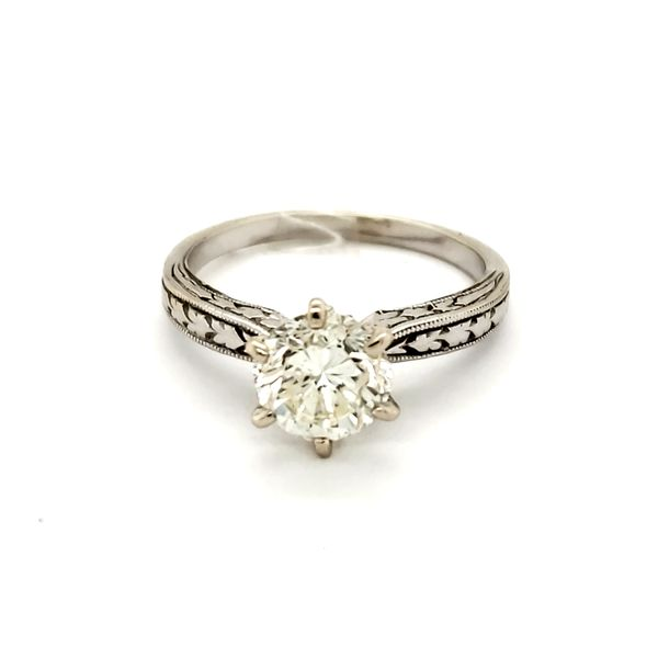 14K White Gold Estate Vintage Reproduction Diamond Solitaire Engagement Ring Minor Jewelry Inc. Nashville, TN
