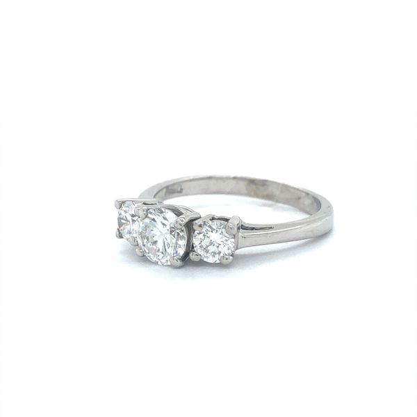 14K White Gold Estate Three Stone Diamond Engagement Ring Image 2 Minor Jewelry Inc. Nashville, TN
