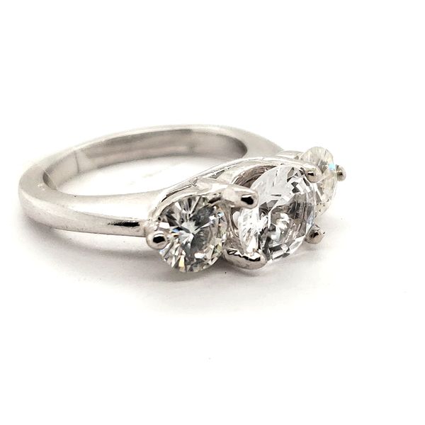 14K White Gold Three-Stone Engagement Ring Image 2 Minor Jewelry Inc. Nashville, TN