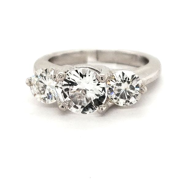 14K White Gold Three-Stone Engagement Ring Minor Jewelry Inc. Nashville, TN