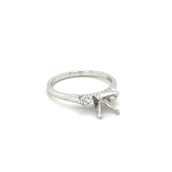 14K White Gold Semi-Mount Diamond Engagement Ring Image 3 Minor Jewelry Inc. Nashville, TN
