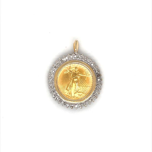 22K Yellow Gold Estate Diamond Bezel American Eagle Liberty Five Dollar Coin Pendant Minor Jewelry Inc. Nashville, TN