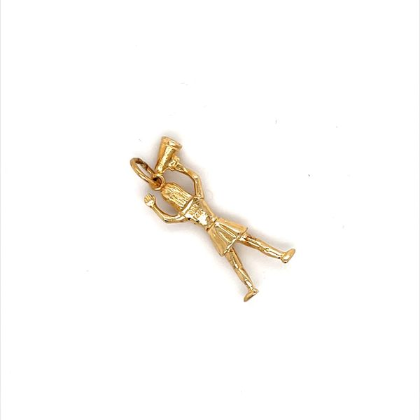 14K Yellow Gold Cheerleader with Megaphone Charm Image 2 Minor Jewelry Inc. Nashville, TN