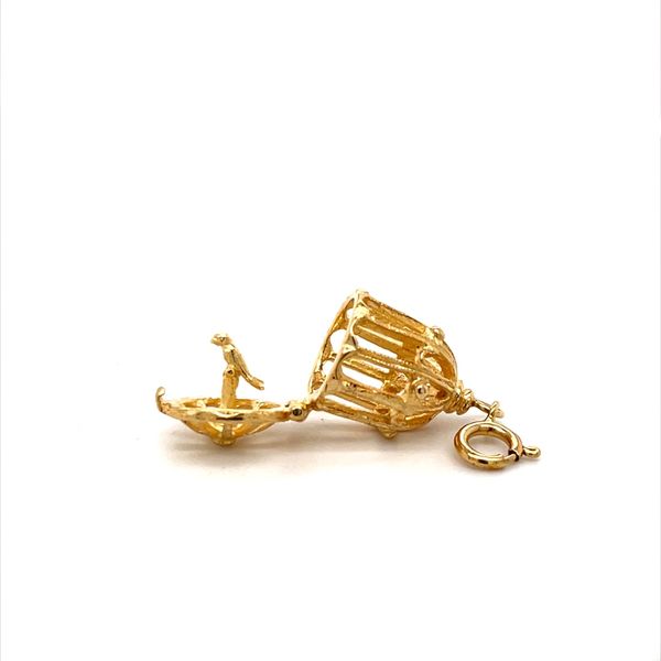 14K Yellow Gold Birdcage Charm with Spring Ring Image 2 Minor Jewelry Inc. Nashville, TN