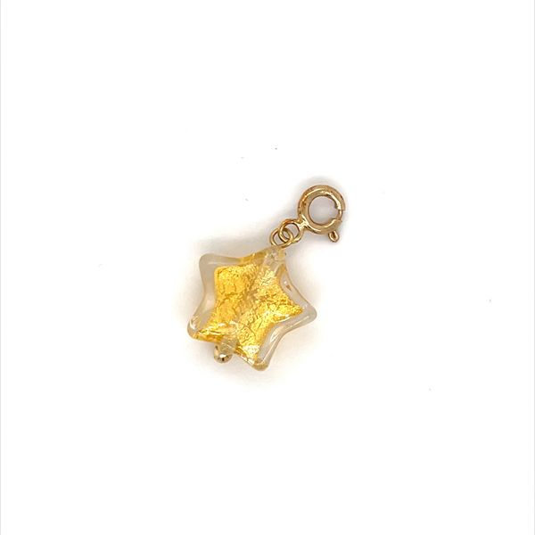 14K Yellow Gold Glass Star Charm with Spring Ring Image 2 Minor Jewelry Inc. Nashville, TN