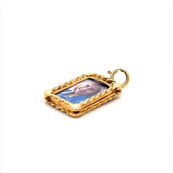 14K Yellow Gold Photo Frame Charm with Spring Ring Image 2 Minor Jewelry Inc. Nashville, TN