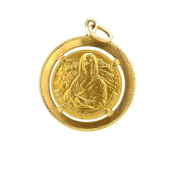 21.6K Yellow Gold Estate Mona Lisa Coin with 18 Karat Yellow Gold Bezel Minor Jewelry Inc. Nashville, TN