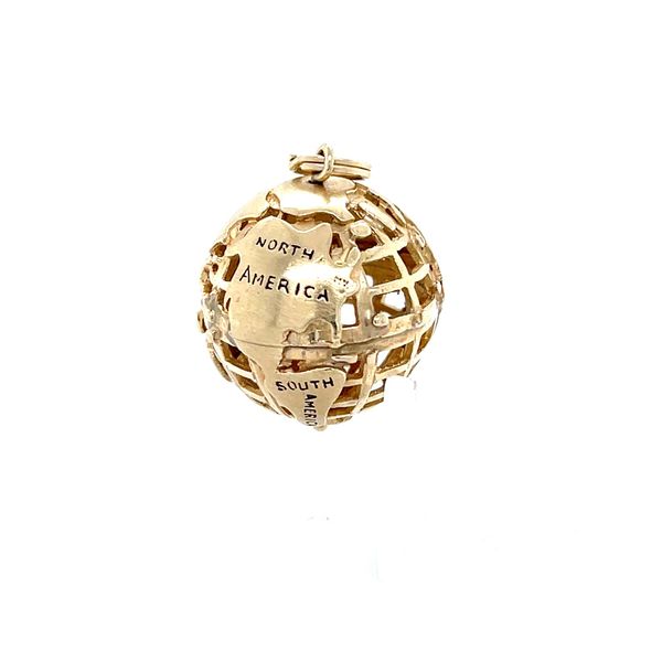 14K Yellow Gold Estate Globe Pendant Image 3 Minor Jewelry Inc. Nashville, TN