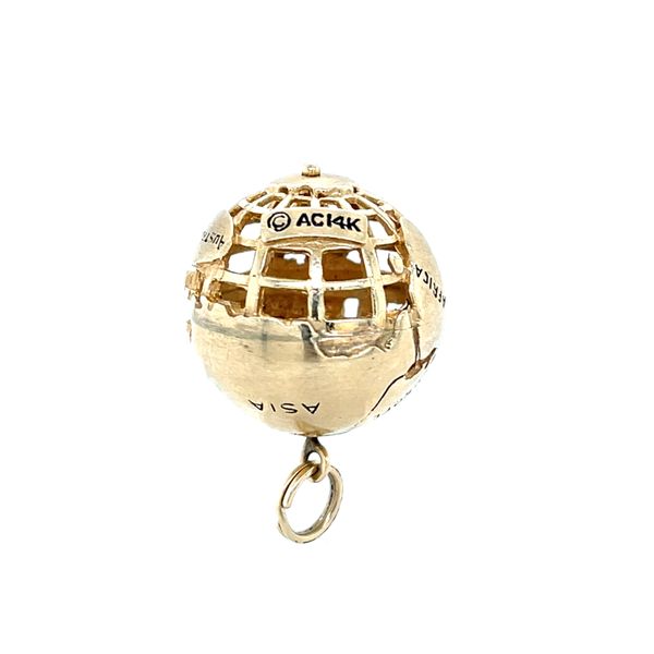 14K Yellow Gold Estate Globe Pendant Image 4 Minor Jewelry Inc. Nashville, TN