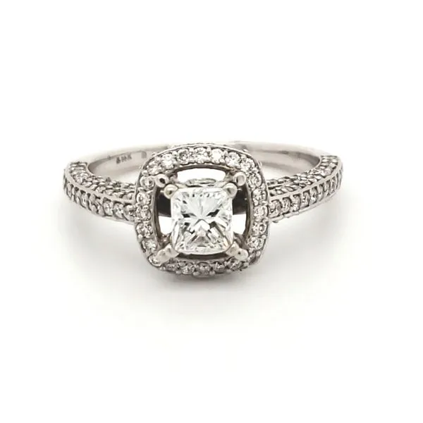 14K White Gold Estate Diamond Halo Engagement Ring Minor Jewelry Inc. Nashville, TN