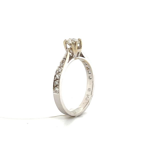 14K White Gold Estate Diamond Solitaire Engagement Ring Image 2 Minor Jewelry Inc. Nashville, TN