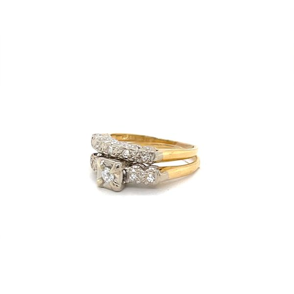 14K Yellow Gold Estate Diamond Halo Wedding Set Minor Jewelry Inc. Nashville, TN