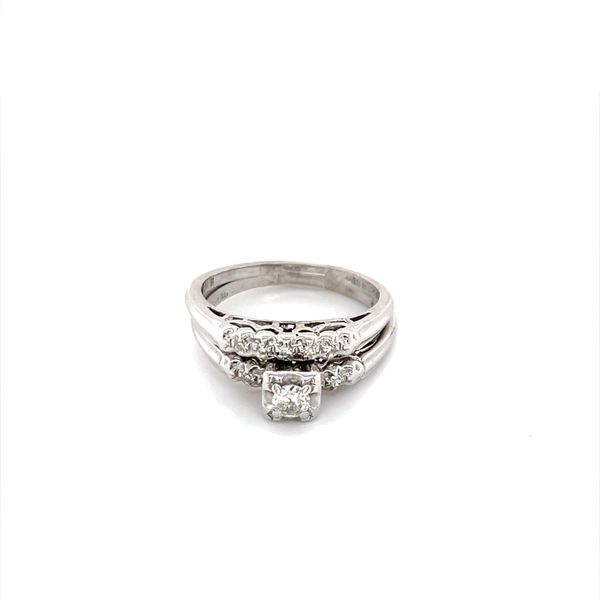 14K White Gold Estate Diamond Wedding Set Image 2 Minor Jewelry Inc. Nashville, TN