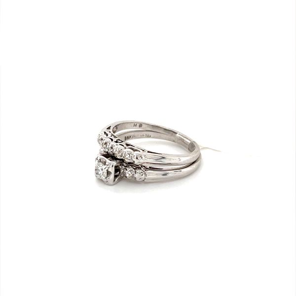 14K White Gold Estate Diamond Wedding Set Image 3 Minor Jewelry Inc. Nashville, TN