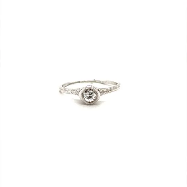 18K White Gold Estate c. 1930's Diamond Solitaire Engagement Ring Minor Jewelry Inc. Nashville, TN
